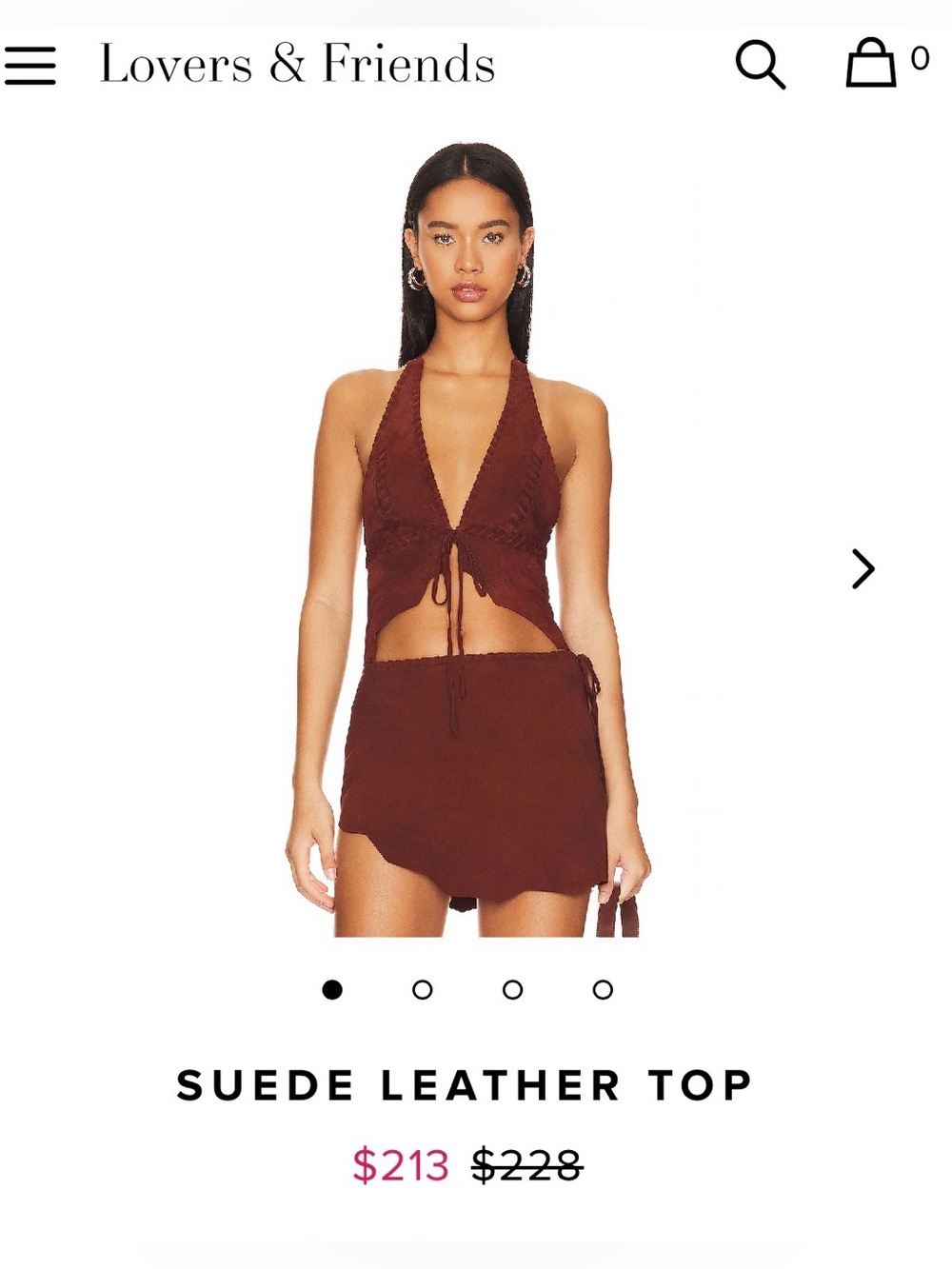 Lovers + Friends Suede Halter top